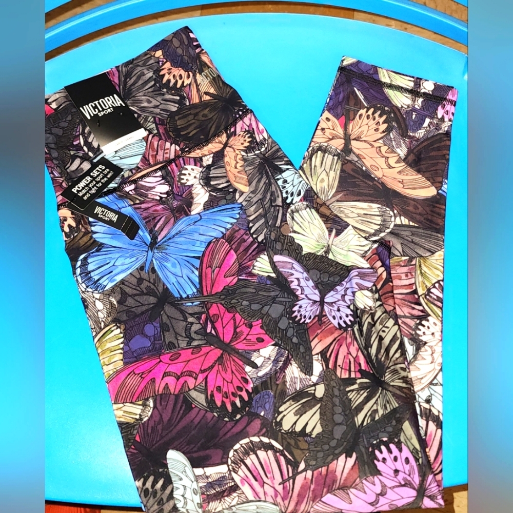 NWOT Victoria Secret Butterfly leggings, Large